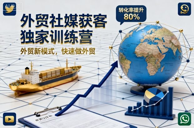 外贸社媒获客独家训练营，外贸新模式，快速做外贸(更新26年4月)-优优云网创