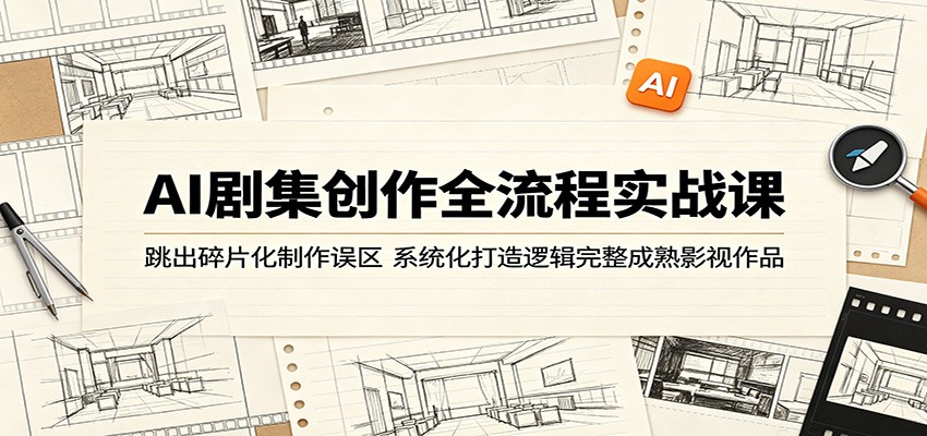 AI剧集创作全流程实战课：跳出碎片化制作误区，系统化打造逻辑完整成熟影视作品-优优云网创