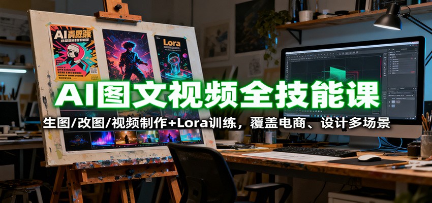图片[1]-AI图文视频全技能课：生图/改图/视频制作+Lora训练，覆盖电商 、设计多场景-优优云网创