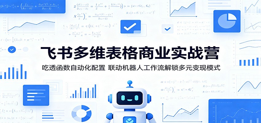 飞书多维表格商业实战营：吃透函数自动化配置，联动机器人工作流解锁多元变现模式-优优云网创