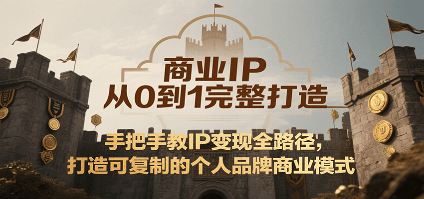 图片[1]-商业IP从0到1完整打造，手把手教IP变现全路径，打造可复制的个人品牌商业模式-优优云网创