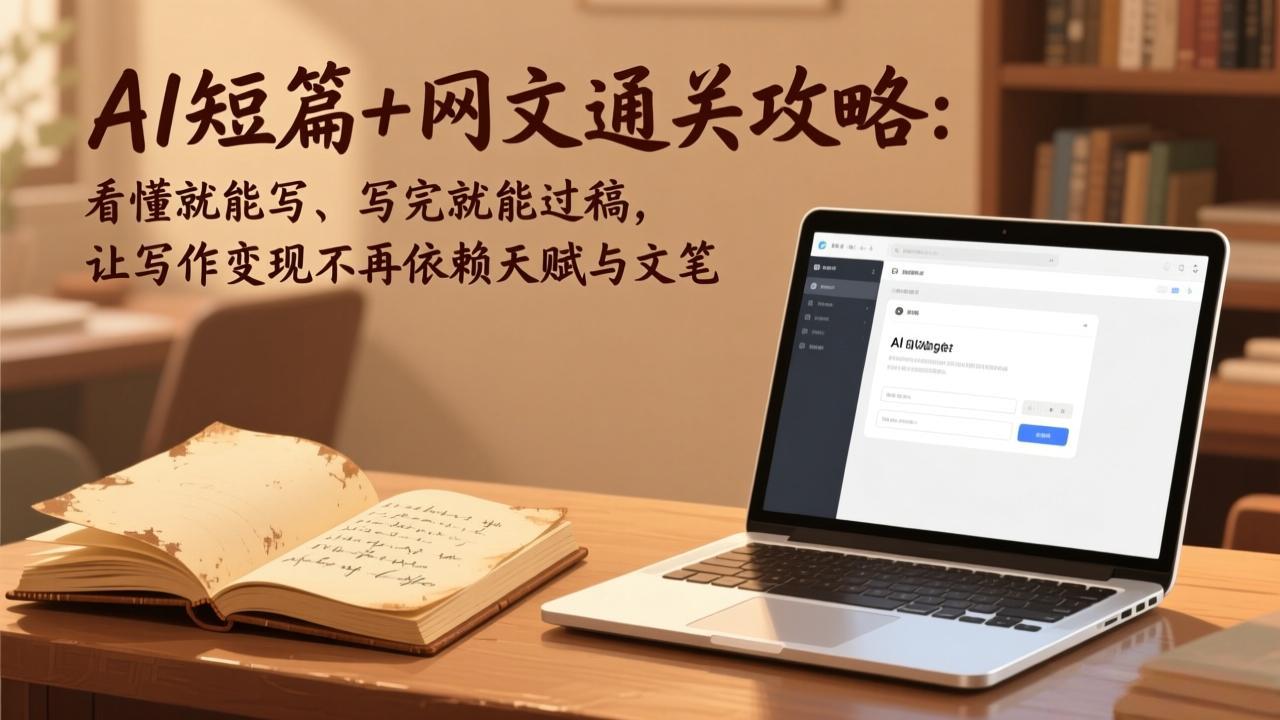 AI短篇+网文通关攻略：看懂就能写、写完就能过稿，让写作变现不再依赖天赋与文笔-优优云网创