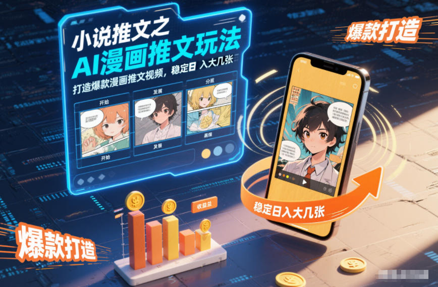 小说推文之AI漫画推文玩法，打造爆款漫画推文视频，稳定日入大几张-优优云网创