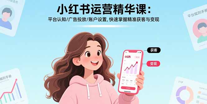 小红书运营精华课-更新：平台认知/广告投放/账户设置,快速掌握精准获客与变现-优优云网创