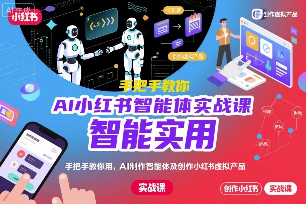 AI小红书智能体实战课,手把手教你用AI制作智能体及创作小红书虚拟产品,提效+内容商业化(更新)-焱冰网创资源库