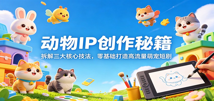 动物IP创作秘籍：拆解三大核心技法，零基础打造高流量萌宠短剧-优优云网创