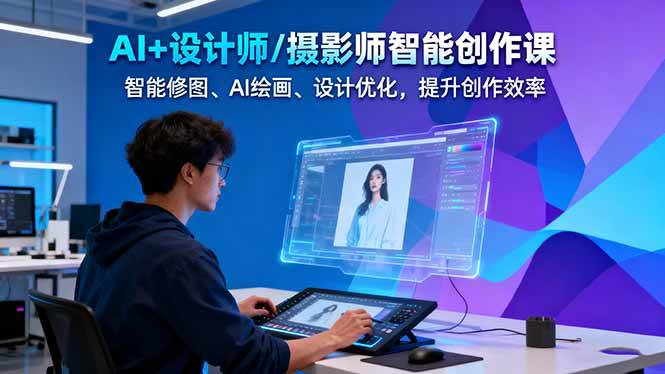 AI+设计师/摄影师智能创作课:智能修图、AI绘画、设计优化,提升创作效率-云网创