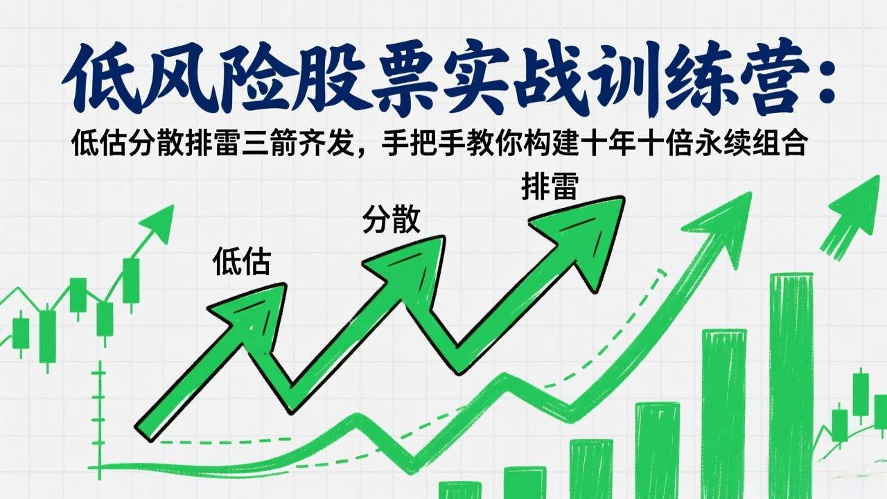 低风险股票实战训练营：低估分散排雷三箭齐发，手把手教你构建十年十倍永续组合-优优云网创