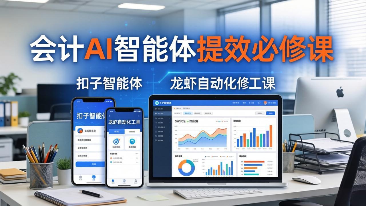 财务会计AI智能体提效必修课：扣子智能体+龙虾自动化+报表分析，一站式提升财务工作效率-优优云网创