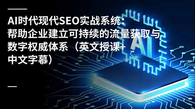 AI时代现代SEO实战系统：帮助企业建立可持续的流量获取与数字权威体系(英文授课+中文字幕-爱创业网资源库