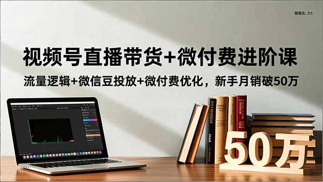 视频号直播带货+微付费进阶课:流量逻辑+微信豆投放+微付费优化,新手月销破50万-优优云网创