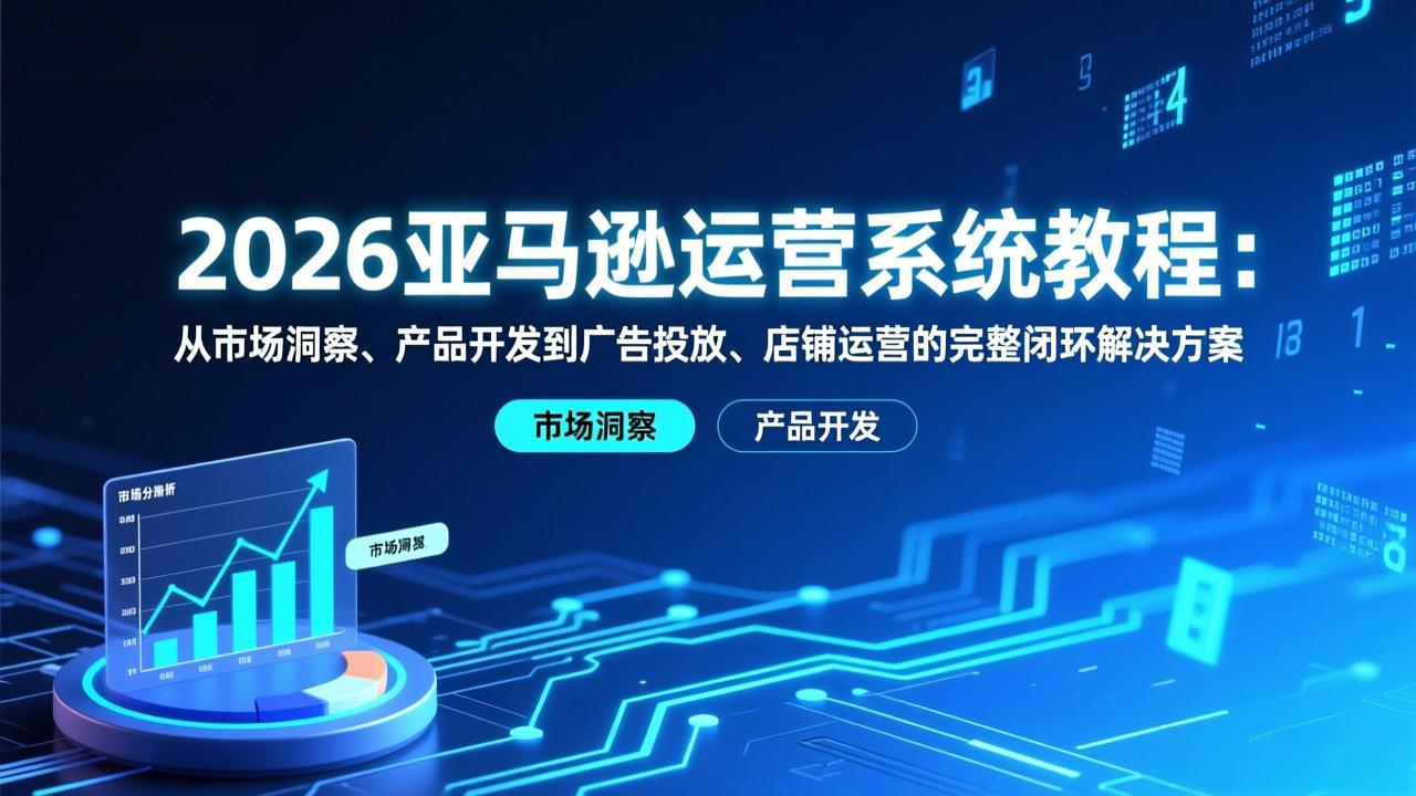 2026亚马逊运营系统教程:从市场洞察、产品开发到广告投放、店铺运营的完整闭环解决方案-优优云网创