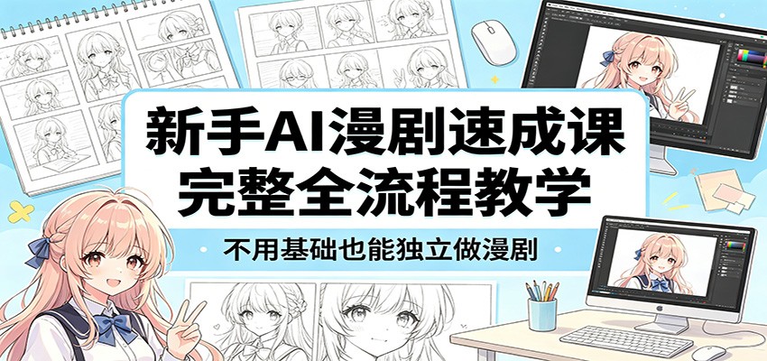 新手AI漫剧速成课：完整全流程教学，不用基础也能独立做漫剧-优优云网创