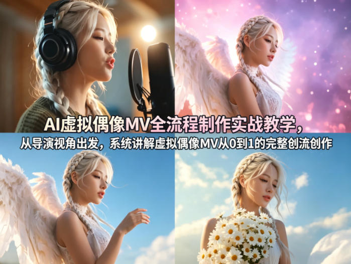AI虚拟偶像MV全流程制作实战教学，从导演视角出发，系统讲解虚拟偶像MV从0到1的完整创作流程-优优云网创