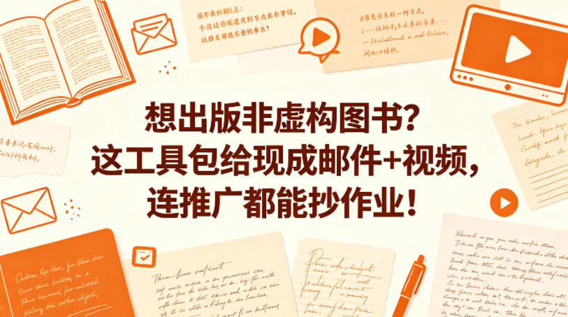 想出版非虚构图书？这工具包给现成邮件+视频，连推广都能抄作业！【原创双语字幕】-优优云网创