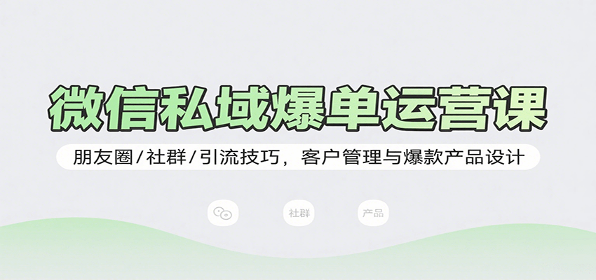 图片[1]-微信私域爆单运营课：朋友圈/社群/引流技巧，客户管理与爆款产品设计-优优云网创