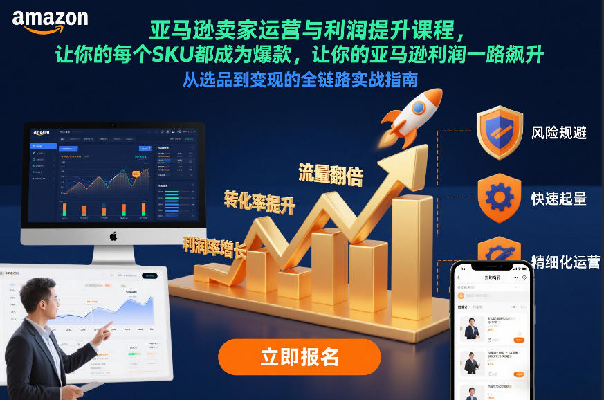 亚马逊卖家运营与利润提升课程，让你的每个SKU都成为爆款，让你的亚马逊利润一路飙升(更新12月)-优优云网创
