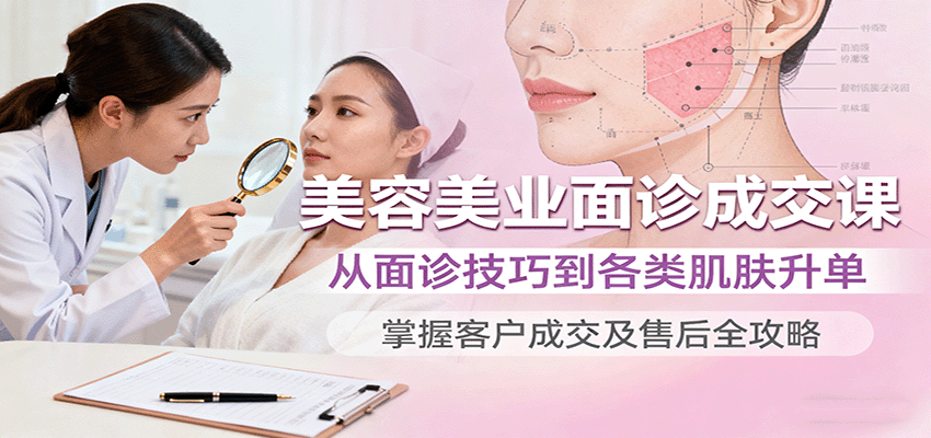 图片[1]-美容美业面诊成交课，从面诊技巧到各类肌肤升单，掌握客户成交及售后全攻略-优优云网创
