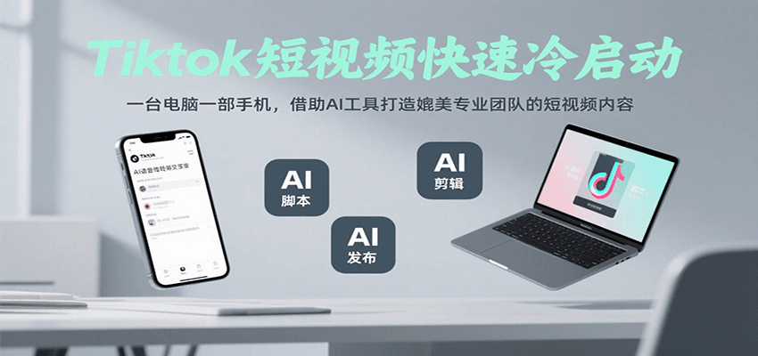 图片[1]-Tiktok短视频快速冷启动，一台电脑一部手机，借助AI工具打造媲美专业团队的短视频内容-优优云网创