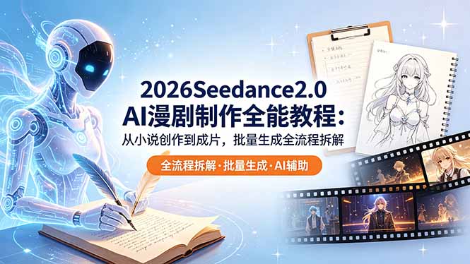 2026Seedance2.0 AI制作全能教程：从小说创作到成片，批量生成全流程拆解-优优云网创