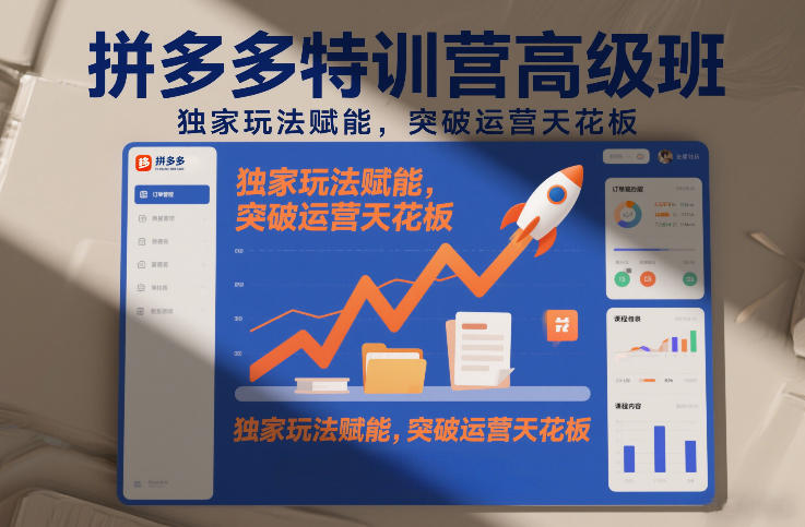 拼多多特训营高阶班，独家玩法赋能，突破运营天花板(更新26年1月)-优优云网创