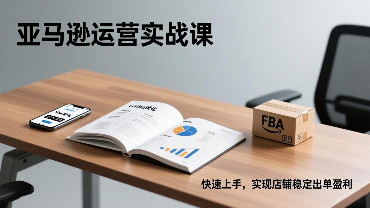 亚马逊运营实战课，Listing优化、Vine秒杀、FBA发货，快速上手，实现店铺稳定出单盈利-优优云网创