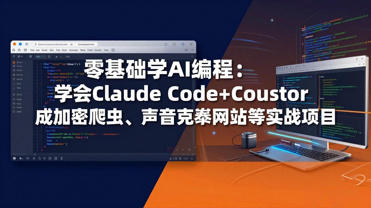 零基础学AI编程：学会Claude Code+Cursor完成加密爬虫、声音克隆网站等实战项目-优优云网创