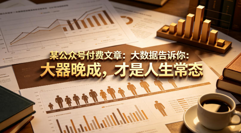 某公众号付费文章：大数据告诉你：大器晚成，才是人生常态-优优云网创