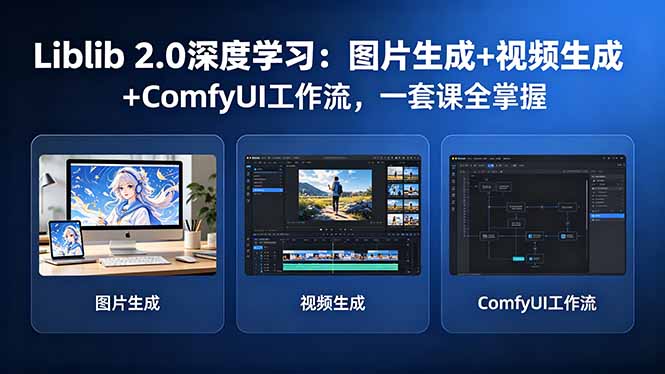 Liblib 2.0深度学习：图片生成+视频生成+ComfyUI工作流，一套课全掌握-优优云网创