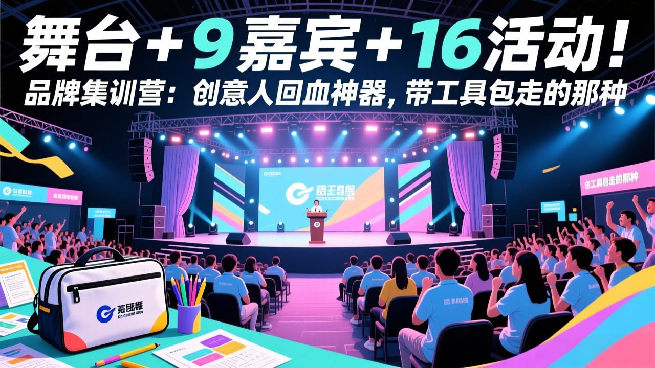 舞台 + 9 嘉宾 + 16 活动!品牌集训营:创意人回血神器,带工具包走的那种-优优云网创
