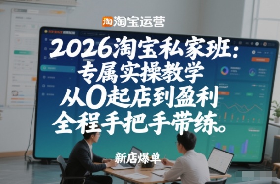 2026淘宝私家班：专属实操教学，从0起店到盈利，全程手把手带练(更新26年2月)-优优云网创