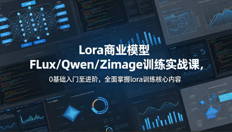 系统性学习Lora商业模型FLux／Qwen／Zimage训练实战课，0基础入门至进阶，全面掌握lora训练核心内容-优优云网创