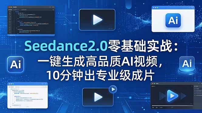 Seedance2.0零基础实战：一键生成高品质AI视频，10分钟出专业级成片-优优云网创