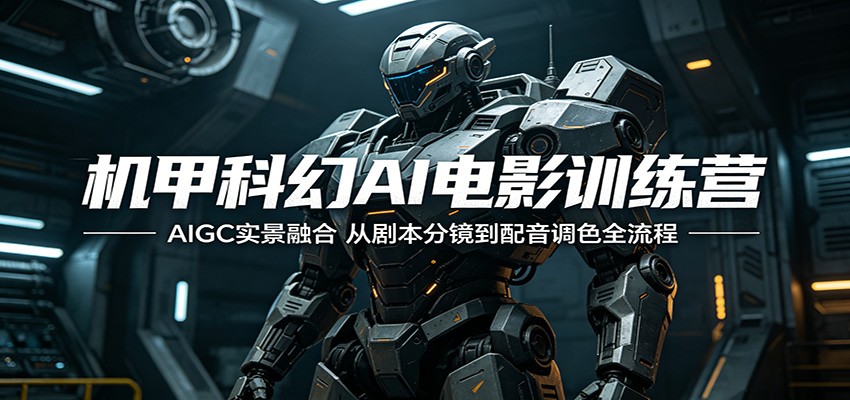 机甲科幻AI电影训练营：AIGC实景融合，从剧本分镜到配音调色全流程-优优云网创