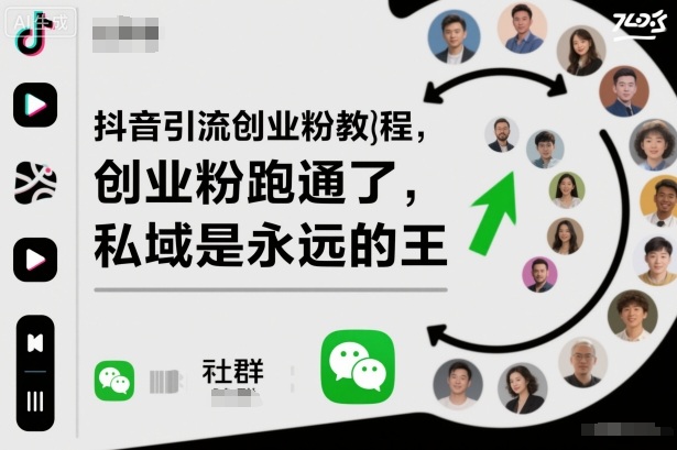 抖音引流创业粉教程，创业粉终于跑通了，私域是永远的王-云网创