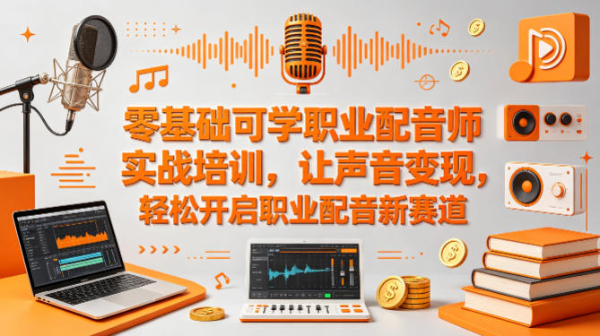 零基础可学职业配音师实战培训，让声音变现，轻松开启职业配音新赛道-优优云网创