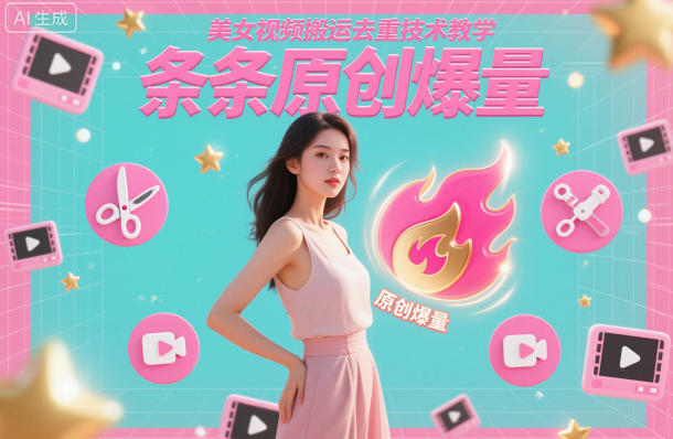 美女视频搬运去重技术教学，条条原创爆量-焱冰网创资源库