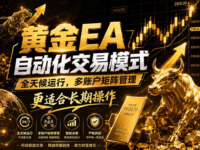 黄金EA量化:多窗口矩阵稳定运行,系统自动执行,收益空间持续放大-优优云网创