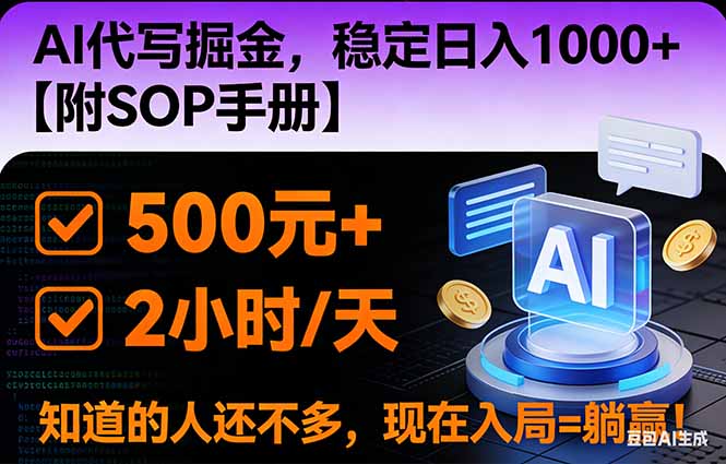 2026风口项目,AI代写掘金,稳定日入1000+,掌握核心技能【附SOP手册】-优优云网创