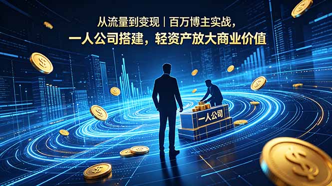 从流量到变现｜百万博主实战，一人公司搭建，轻资产放大商业价值-优优云网创