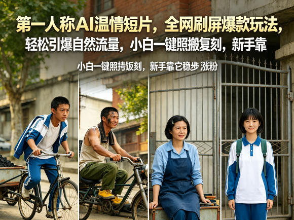 第一人称AI温情短片，全网刷屏爆款玩法，轻松引爆自然流量，小白一键照搬复刻，新手靠它稳步涨粉-优优云网创