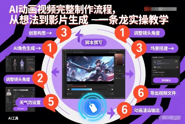AI动画视频完整制作流程，从想法到影片生成一条龙实操教学-优优云网创