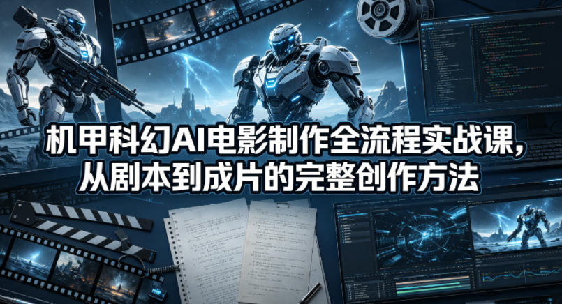 机甲科幻AI电影制作全流程实战课，从剧本到成片的完整创作方法-优优云网创