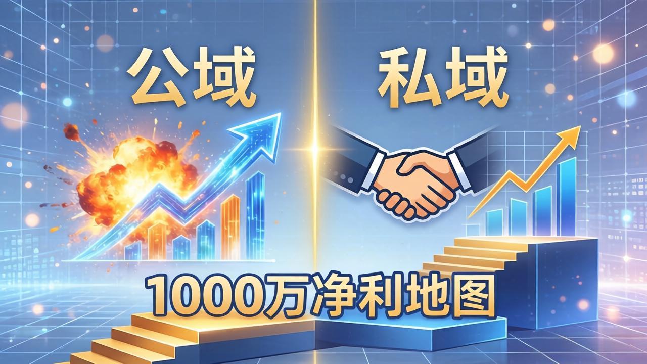 公域玩命出爆款，私域悄悄做成交：这套AI内训课，2026给你打通1000万净利的地图-优优云网创