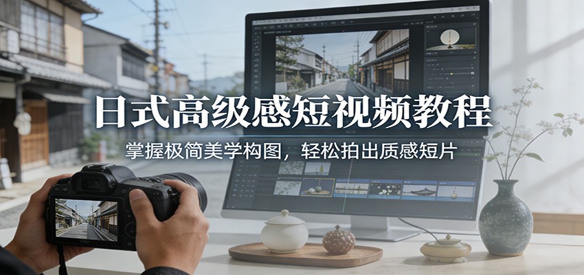 日式高级感短视频教程:掌握极简美学构图,轻松拍出质感短片-优优云网创