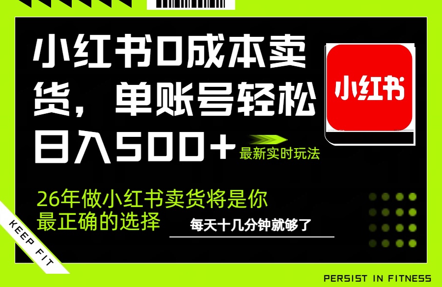 小红书0成本AI卖货，单账号轻松日入500+，完全托管AI，可矩阵放大-优优云网创