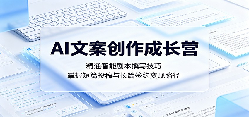 AI文案创作成长营：精通智能剧本撰写技巧，掌握短篇投稿与长篇签约变现路径-优优云网创