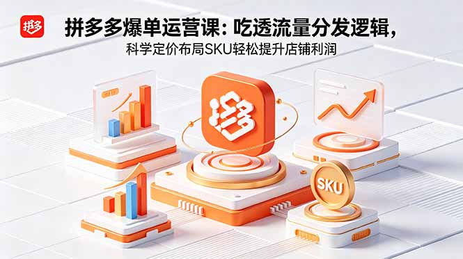 拼多多爆单运营实战课：吃透流量分发逻辑，科学定价布局SKU轻松提升店铺利润-优优云网创
