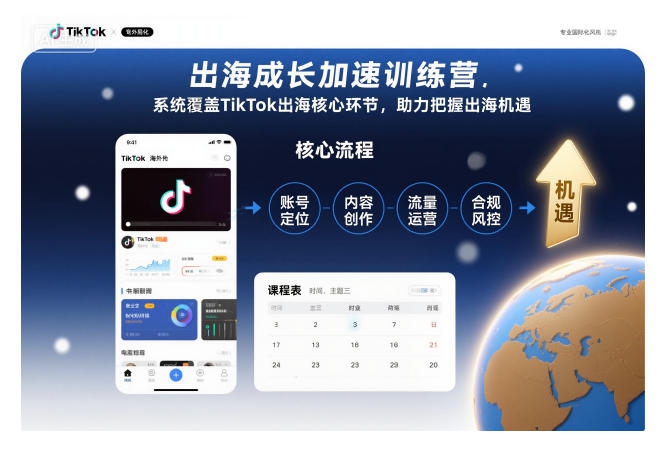 出海成长加速训练营，系统覆盖TikTok出海核心环节，助力把握出海机遇(更新)-优优云网创