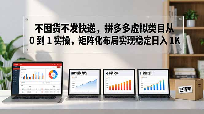 不囤货不发快递，拼多多虚拟类目从 0 到 1 实操，矩阵化布局实现稳定日入 1K-优优云网创